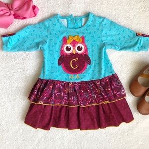 Ricrac and Ruffles 18 Month Owl Dress w/ Headband